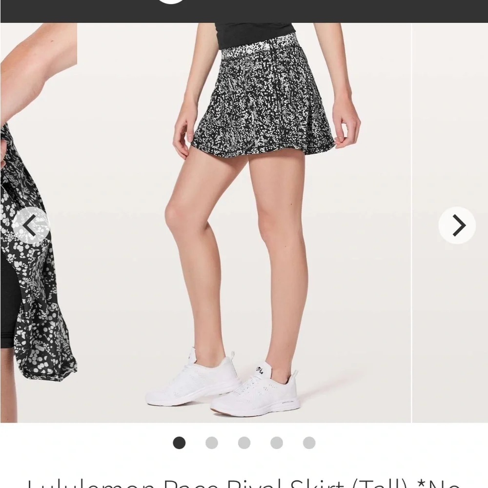 Lululemon Pace Rival Skirt Chirasu Black/Chirakasu Alpine White Size 4 Tall